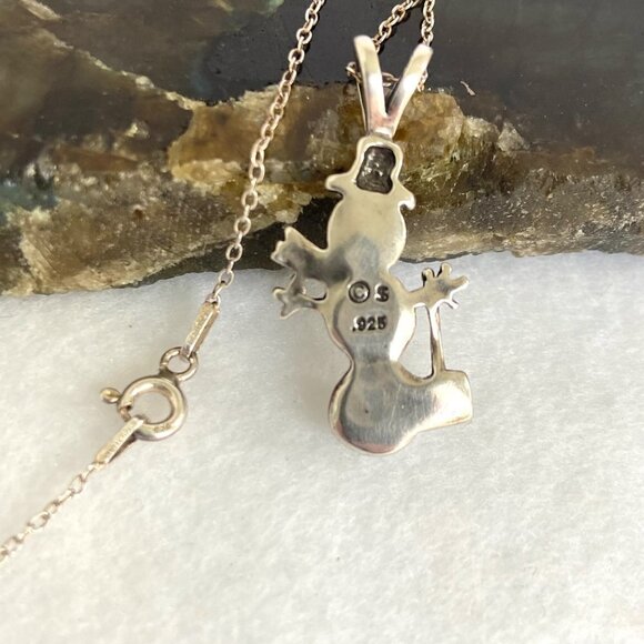 Sterling Silver 925 Dakota West Pearl Snowman Winter Pendant Necklace 18" Chain - Picture 8 of 16